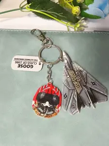 Keychain 1 Goose Keychain F-14 Fighter Model Pendant, Movie Merchandise Collectible Gift, Backpack Key Decoration, Car Key Holder