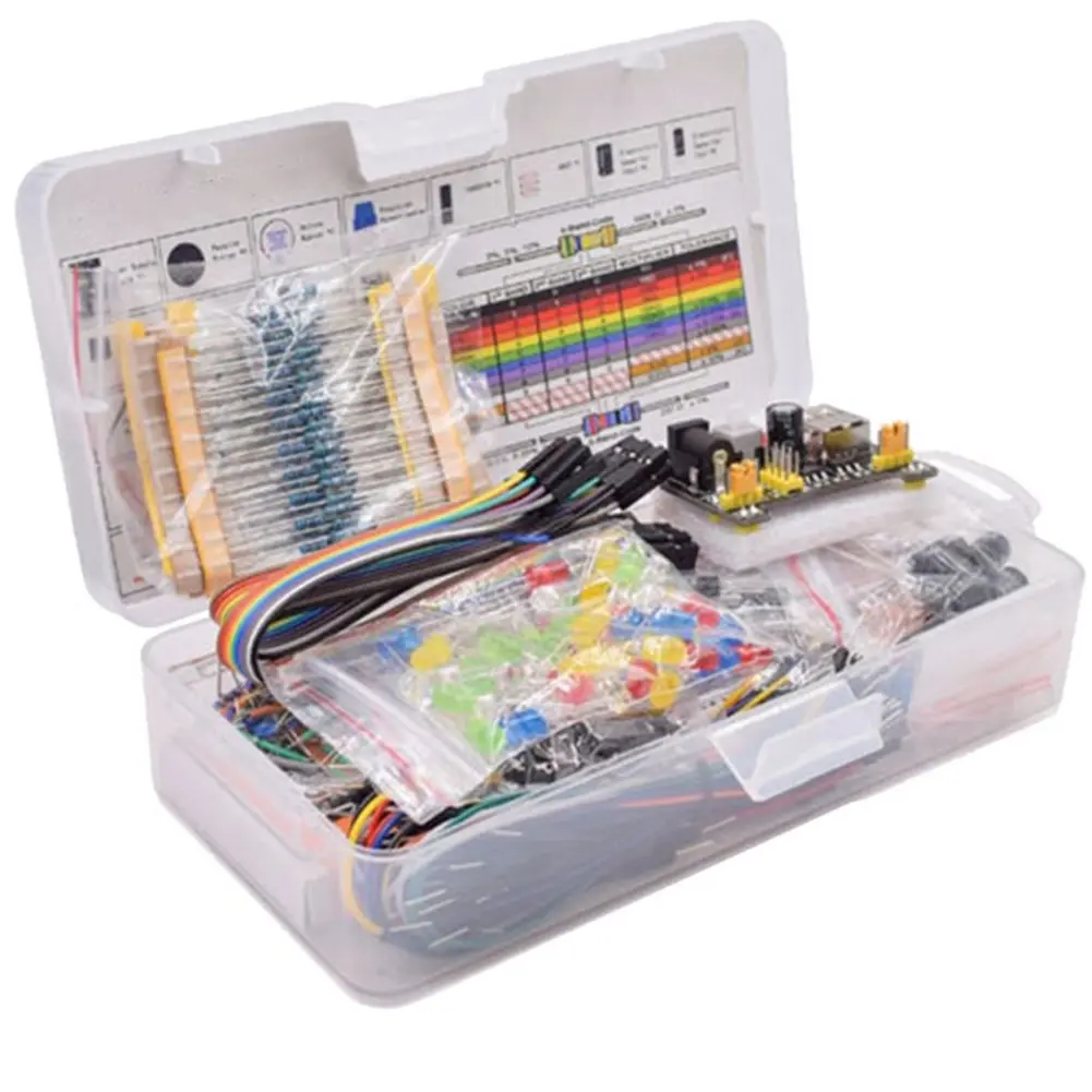 830 Tie-Points Durable & Practical Scratch-Resistant Breadboard Starter Set for Arduino UNO R3, <9V Low Voltage DIY Electronics Kit with Plastic Box, Potentiometer Dial, Household Appliance Part for Skill Building & Innovation Ability, Durable And Practic