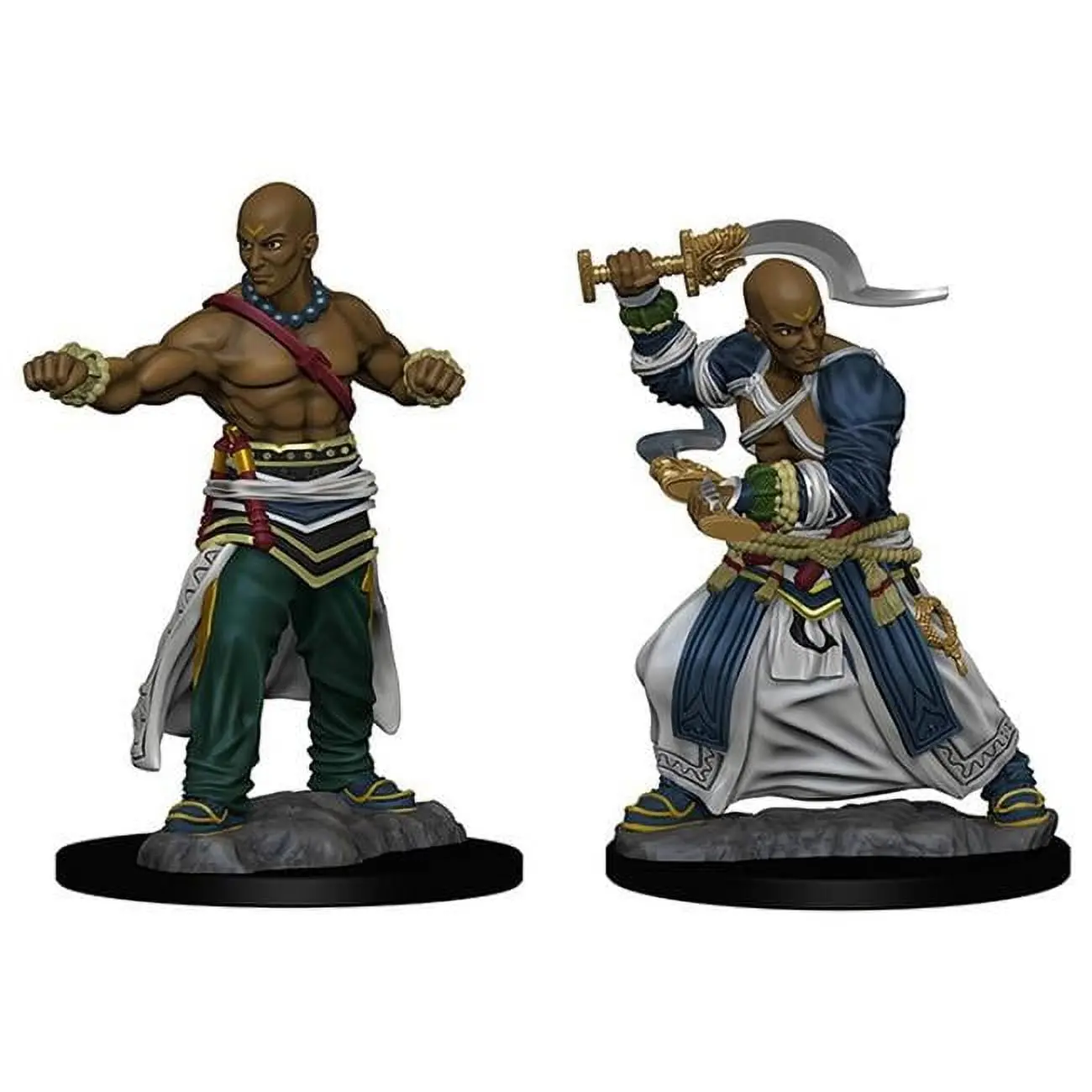WizKids WZK72612 Pathfinder Deep Cuts Human Male Monk W1 Fantasy Figurine - Factory-Made Miniature, Plastic, Pre-Primed with Acrylicos Vallejo Primer, Collectible, Hand Painting Option, Unpainted Option, Figurines & Miniatures
