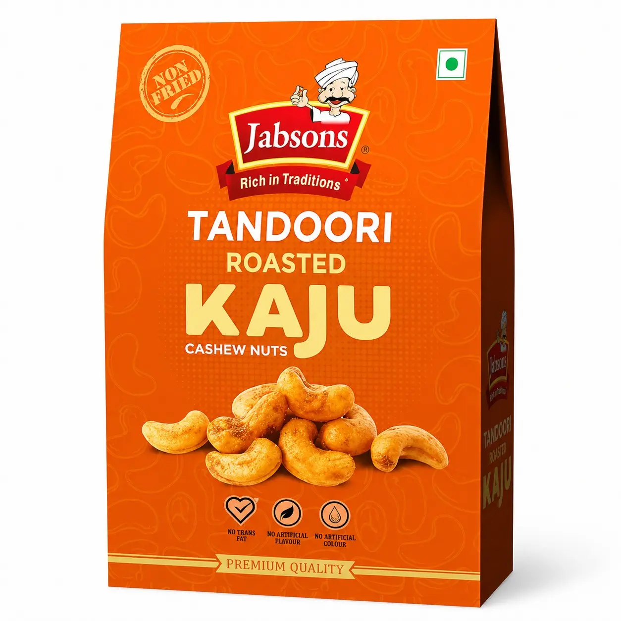 Jabsons Dryfruit Cashew nut Tandoori 200g | Spicy & Smoky Roasted Cashew Snack | Healthy, Protein-Rich Namkeen, Indian Munchies | Anytime Snacking