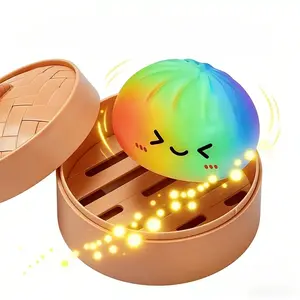 Dumpling Squishy – Cute Bun Fidget Toy Soft TPR Material 3.35" x 3.35" Stress Relief Fun Unboxing Surprise Design Varies| Easter Children's Day prank& Spring Basket Gift