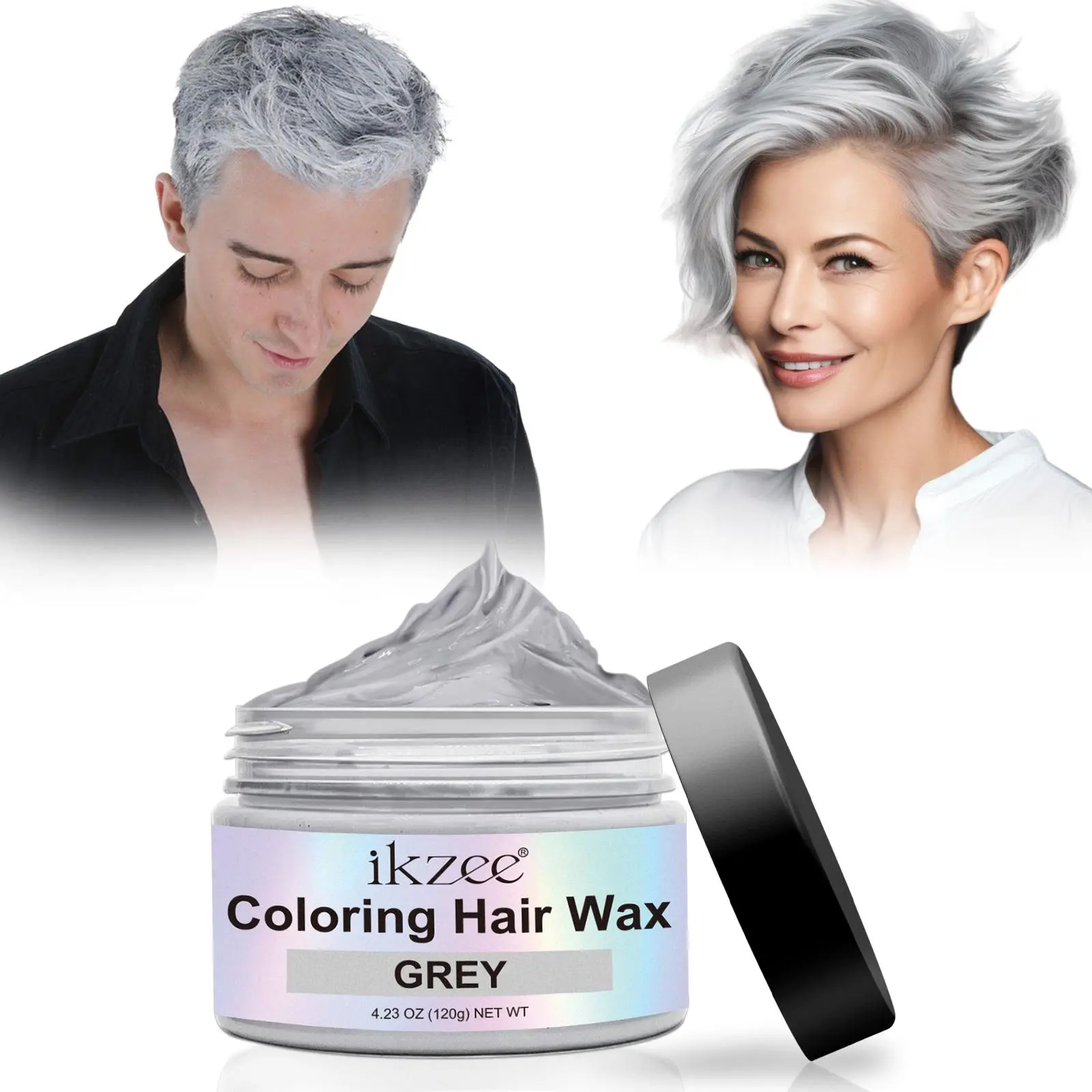 IKZEE Hair Coloring Wax, DIY Natural Hair Coloring Wax Material, Disposable Hair Styling Clays Ash for Cosplay, Party (120g) Haircare