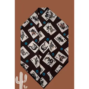 Western Card Print Wild Rag