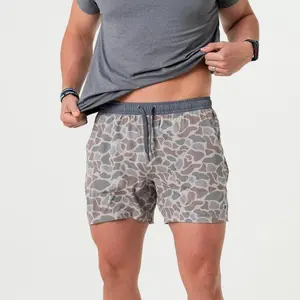 Men’s Athletic Shorts – Classic Deer Camouflage – Grey Polyester Lining – Hawaiian Style
