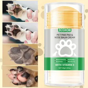 BOSNOW Pet Paw Pad & Nose Balm Cream 40g Plant-Based Formula All-Season Protection Fast-Acting Relief for Dryness Moisturizes & Repairs Paws and Nose Creates Breathable Barrier with Shea Butter & Vitamin E