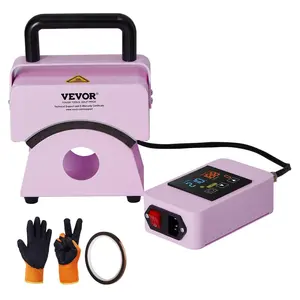 【Father's Day】VEVOR Hat Press Machine Mini Hat Heat Press for Caps 5.9x3.15 inch Plate Purple