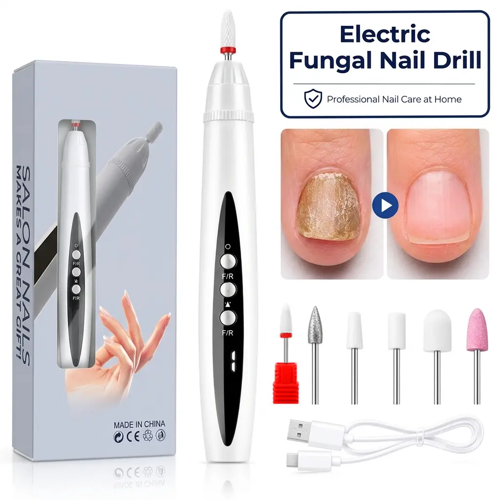 Rechargeable Nail Drill, Cordless Efiles for fungal Nails Lightweight Nail Care Tool for nail repair
