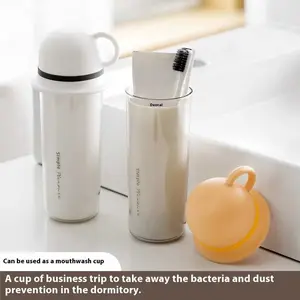 Three in one travel mouthwash portable wash cup children's cute brush holder family set plastic dental cup