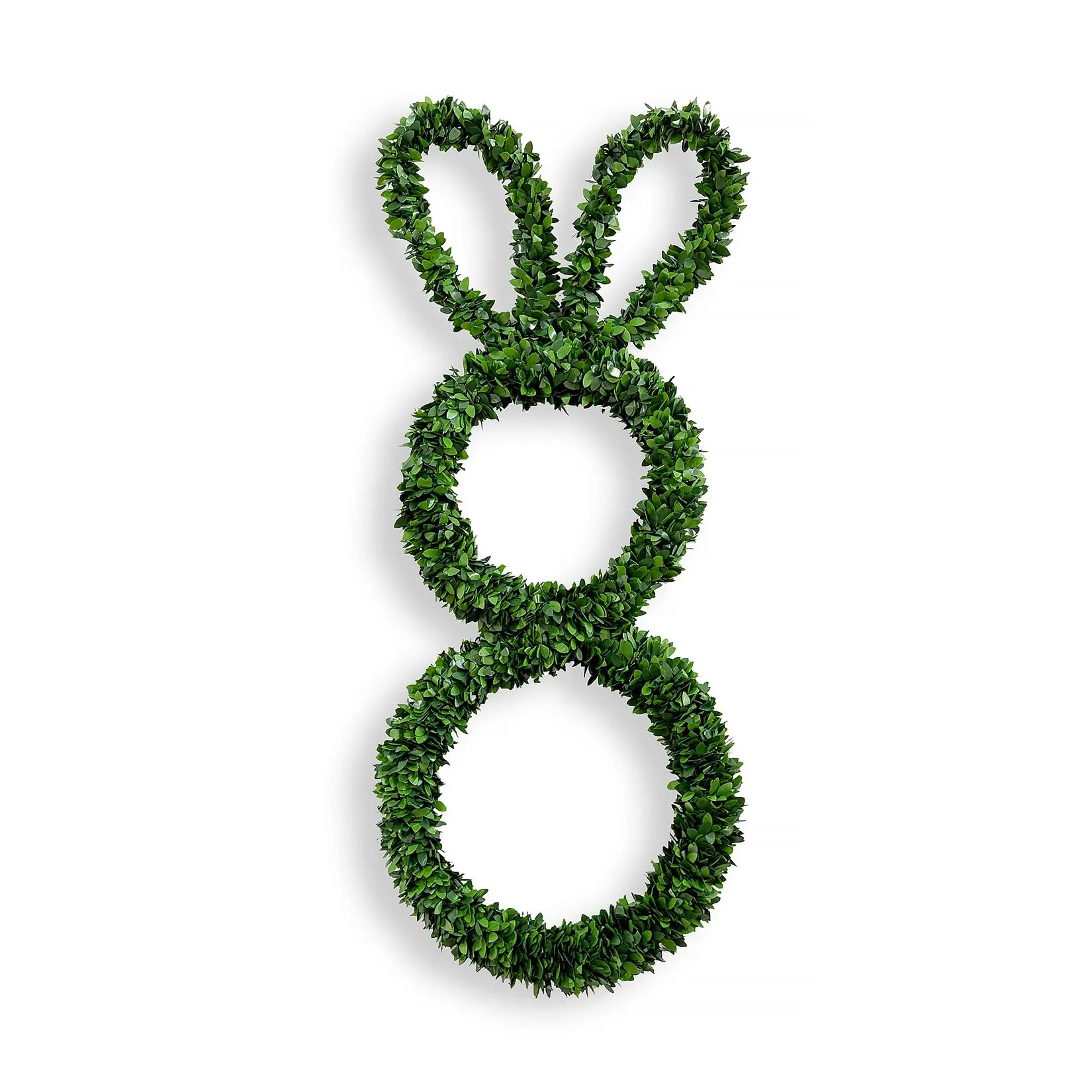 Easter Bunny Wreath for Front Door 30 Inch, Green Boxwood Rabbit Wreath, Minimalist Spring Wreath for Door Wall Window, Farmhouse Easter Decorations Indoor Outdoor