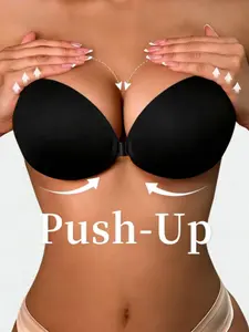 1/2 Counts Women's Round Shaped Breathable Hole Bras, Invisible Strapless Shaping Backless Self Adhesive Push Up Bra Cups, Seamless Comfort Lift Pads Reusable Skin Friendly Nipple Covers, Suitable for Dresses & Gowns & Formal Outfits