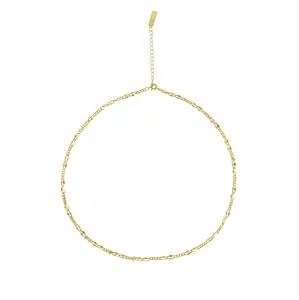Fashion Irregular Golden Hollow Chain 925 Sterling Silver Necklace