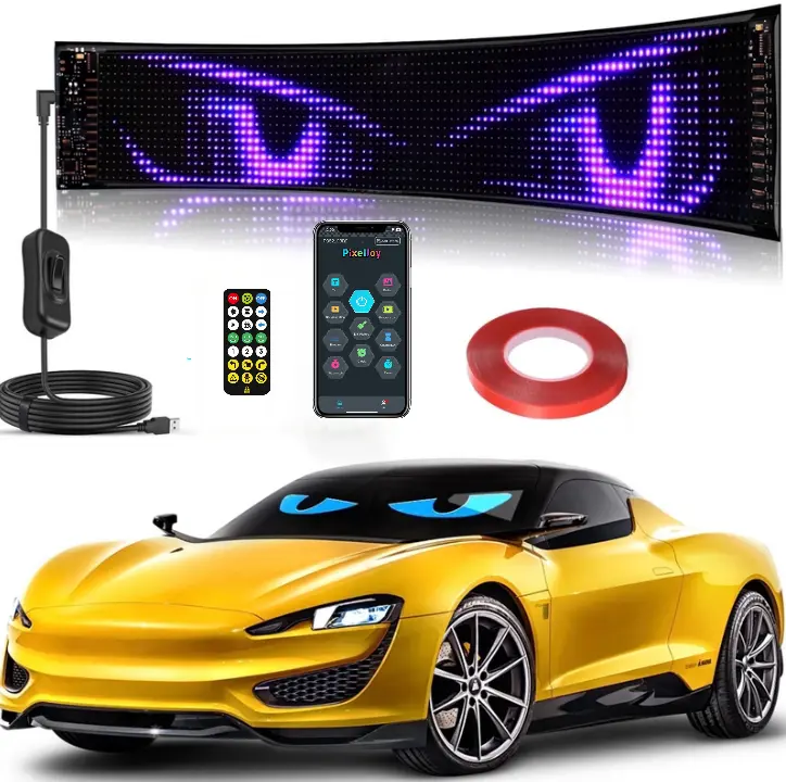 Evil Eye Programmable Flexible LED Display, App Control Custom Text Pattern Light,Custom Text Pattern Animation Flexible Display for Store, Bar, Taxi, Party Advertising