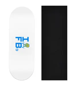 Heat Transfer Graphic Wooden Fingerboard Deck, "I [SKATE] FB" (White)