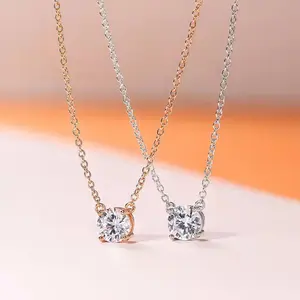 Timeless Classic Single Diamond Pendant Delicate Thin Chain Collarbone Necklace — A Must-Have for Women’s Everyday Light Luxury Outfits