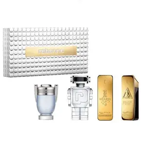 Paco Rabanne Men's Miniature Collection 4-Piece Set, 4 × 0.17 Ounce (1 MIL EDT + 1 MIL ELIXIR INTENSE PARFUM + INV EDT + PHANTOM EDT)