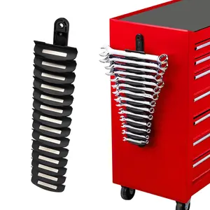 14-Slot Magnetic Wrench Organizer Holder - Heavy-Duty Wrench Rack, Detachable Wrench Storage, Wall-Mounted Portable Tool Organizer for Toolbox Drawer Garages Workshops