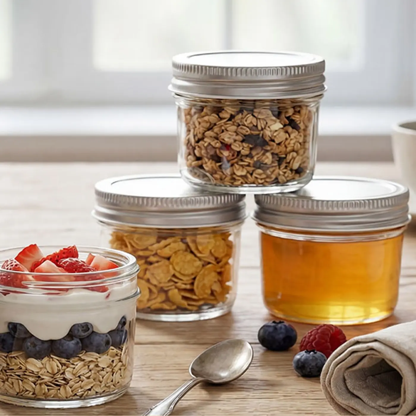 4oz/120 ML Mason Jars, 8 Pack Regular Mouth Mason Jar with Lids and Labels, Glass Containers For Food, Small Stackable Glass Canning Food Storage Jars for Spice, Jam, Honey, Jelly, Dessert, Shower Wedding Favors, DIY Candles Decor