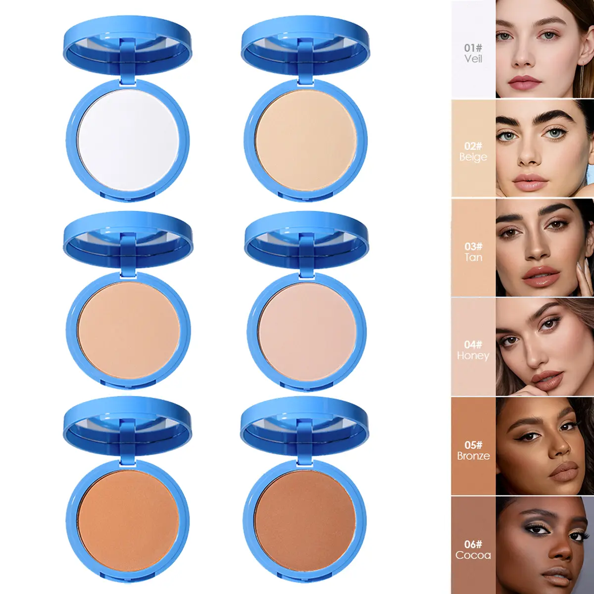 Face Setting Powder Compact for OilSpring SaleControl and Concealing, Waterproof LightweightNatural Finish, Long Lasting Coverage for FacialImperfections