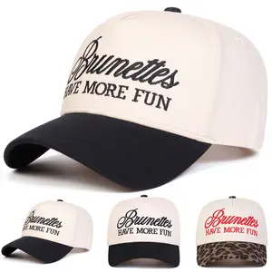 Unisex Letter Embroidered Two Tone Five-panel Baseball Cap Outdoor Adjustable Sunscreen Leisure Hat Spring Autumn Travel Tourism Beach Vacation