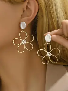 Faux Pearl Decor Flower Design  Earrings, Fashion Jewelry for Party, Daily Clothing Decor, Trendy All-match & Exquisite Jewelry for Birthday Gift, Fashionable Jewelry Accessories
