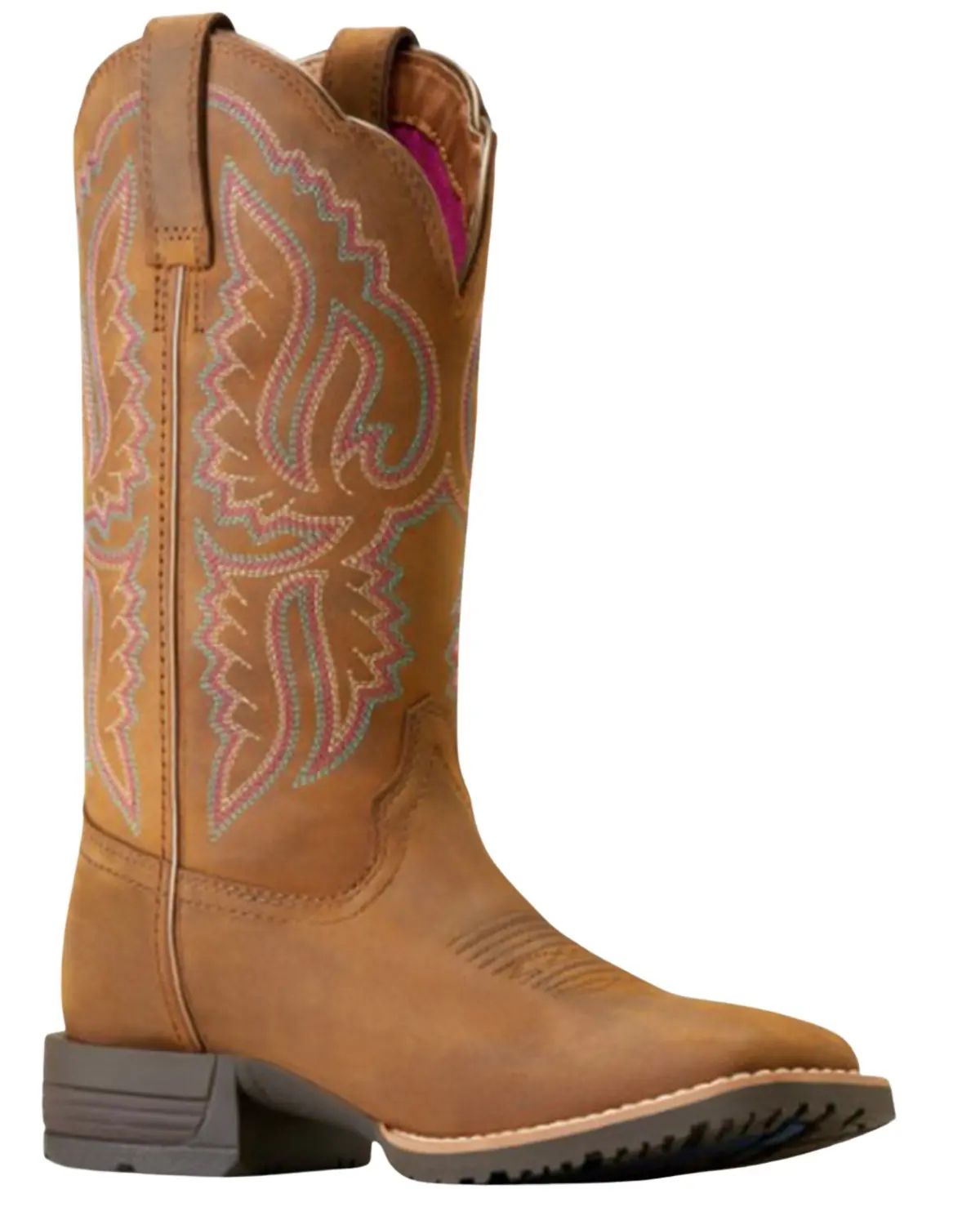Ariat Women's Women'S Hybrid Ranchwork Distressed Western Boot Broad Square - 10047043
