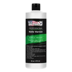 16 oz Matte Acrylic Varnish for Acrylic Painting, Permanent Clear Protection, Reduces UV & Photography Glare