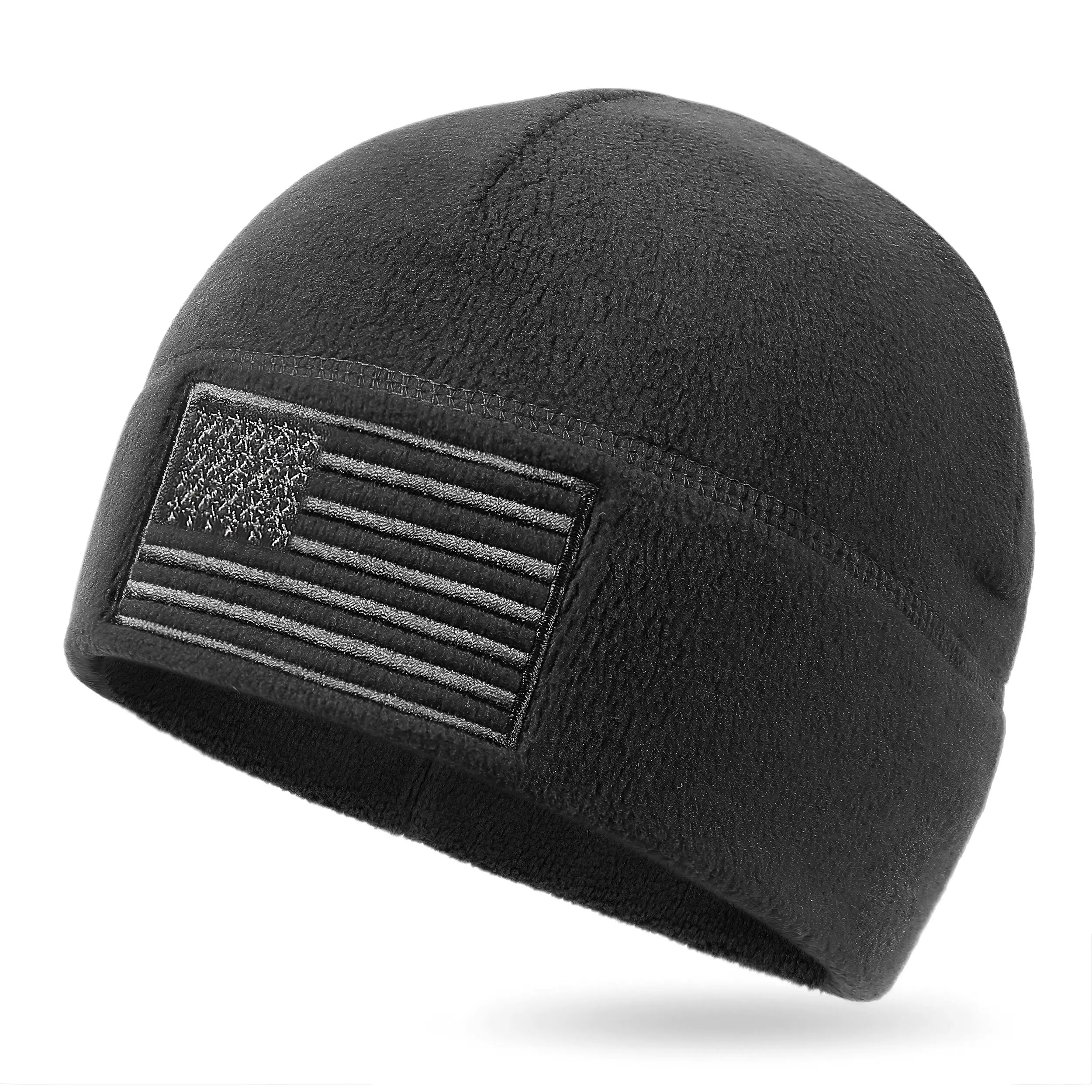 OUTDOOR SHAPING Men's-Women's Fleece Beanie, Embroidered American Flag All Weather Hat, Premium Conductive Yarn Moisture-Wicking Hunting Theme Hat, Warm Snug Fit Running Casual Gift Cap, All Weather Hats