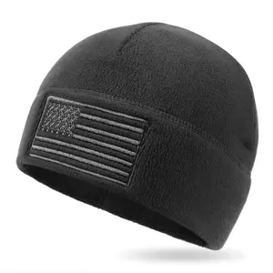 OUTDOOR SHAPING Men's-Women's Fleece Beanie, Embroidered American Flag All Weather Hat, Premium Conductive Yarn Moisture-Wicking Hunting Theme Hat, Warm Snug Fit Running Casual Gift Cap, All Weather Hats