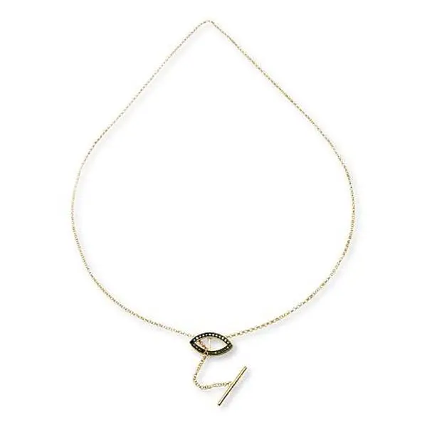 Rarities Fine Jewelry Rarities Gold-Plated Black or White Diamond Evil Eye Lariat Necklace