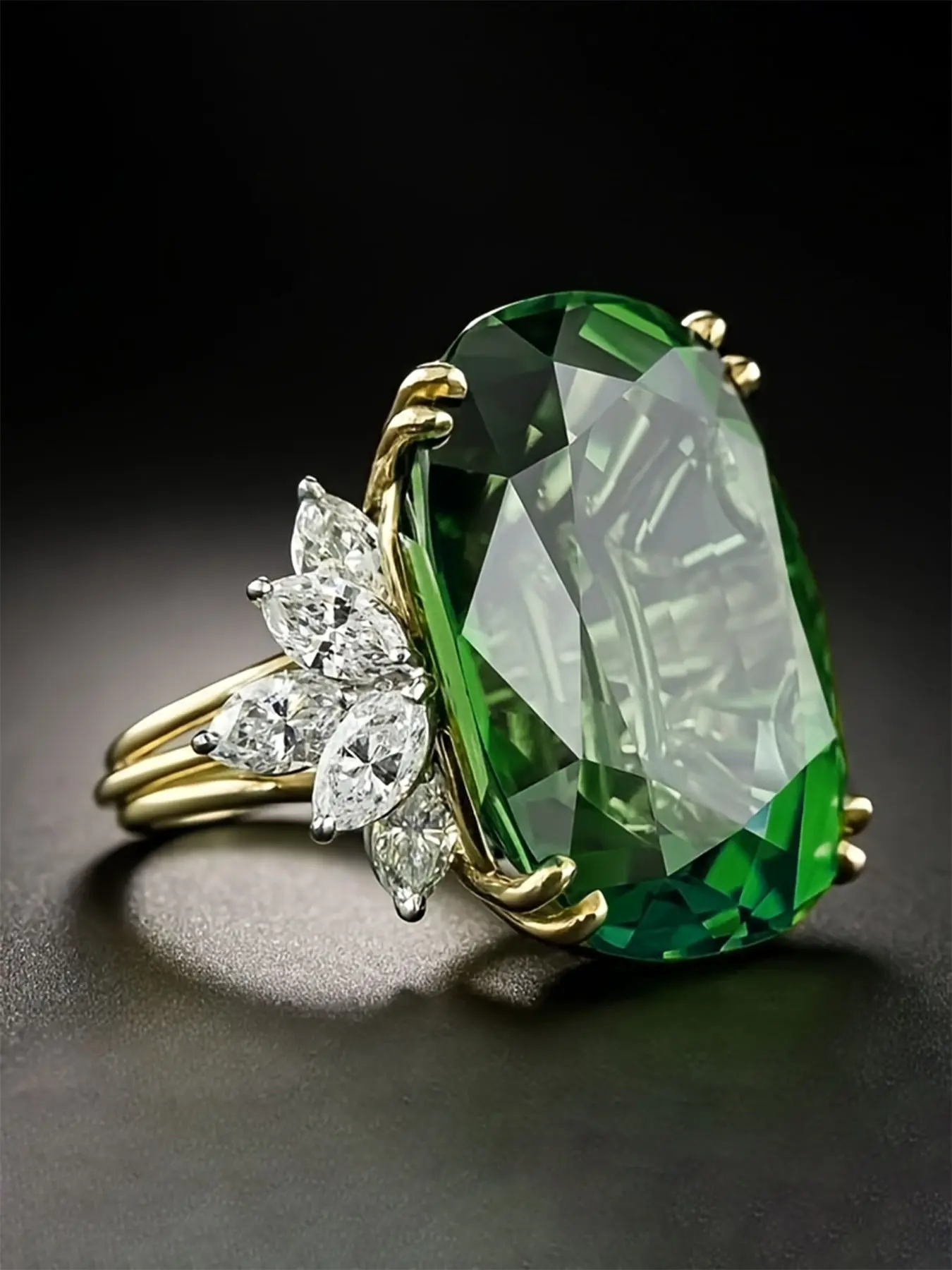 1 PC Fashion Cubic Zirconia Emerald Cut Elegant Ring For Women For Wedding Engagement Party Jewelry Valentine's Day Gift