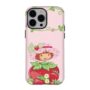 Adorable S-Strawberry Shortcake Phone Case Trendy Cartoon Phone Case Compatible for iPhone 17 Promax 16 15 14 13 12 11 and for Samsung S21-S25 Perfect Gift for Fans Her/Him Cute Phone Cases