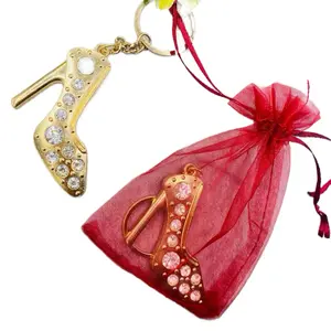 12pcs keychains Quinceanera party favors, Recuerdos para 15 Años llaveros de zapatilla gold and Silver