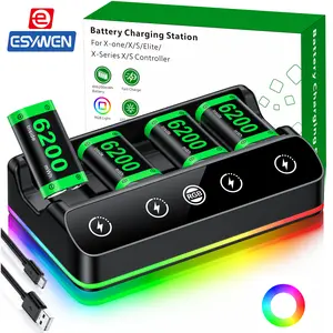 ESYWEN 4X 6200mWh Rechargeable Battery Pack for Xbox One/Series S/X Controller – Charging Station Compatible, with Extended USB-C Cable