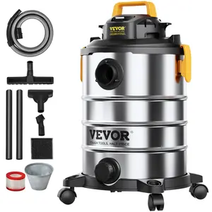 Spring new arrivals Stainless Steel Wet Dry Shop Vacuum, 8 Gallon 6 Peak HP Wet/Dry Vac, Powerful Suction with Blower Function w/ Attachment 2-in-1 Crevice Nozzle, Small Shop Vac Perfect for Carpet Debris, Pet Hair