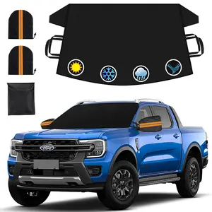 Car Windshield Cover for Ice and Snow, 600D Oxford Fabric Windshield Snow Cover Heavy Duty, Magnetic Car Anti-Snow Cover, Winter Frost Hail Protector for Most Sedan Truck SUV  (74 x 43 Inch)
