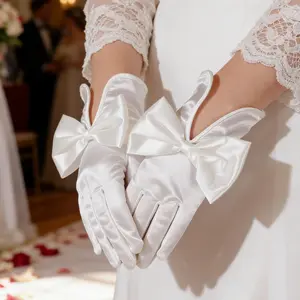 Women Bridal Wedding Gloves Satin Short Opera Party Gloves for Special Occasion Dress Formal Dancing Cosplay