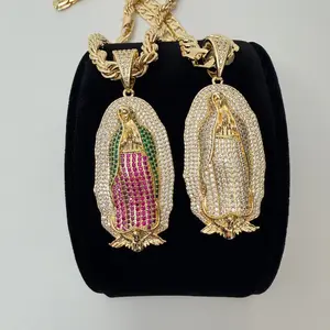 Virgen Mary Necklace 14k Gold Plated