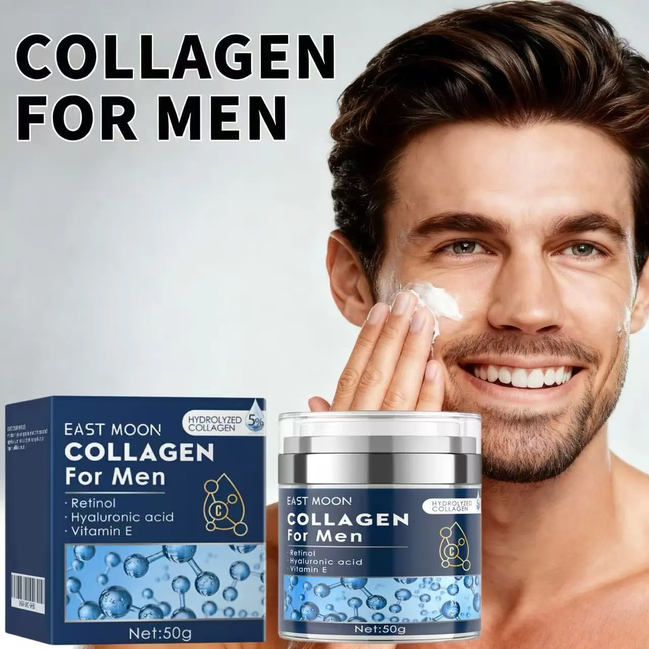 Men's Facial Cream - Gentle Moisturizing, Lightweight Moisturizing, Facial Skin Firming, Firming Rejuvenating, Skin Repair, Fine Lines Reduction