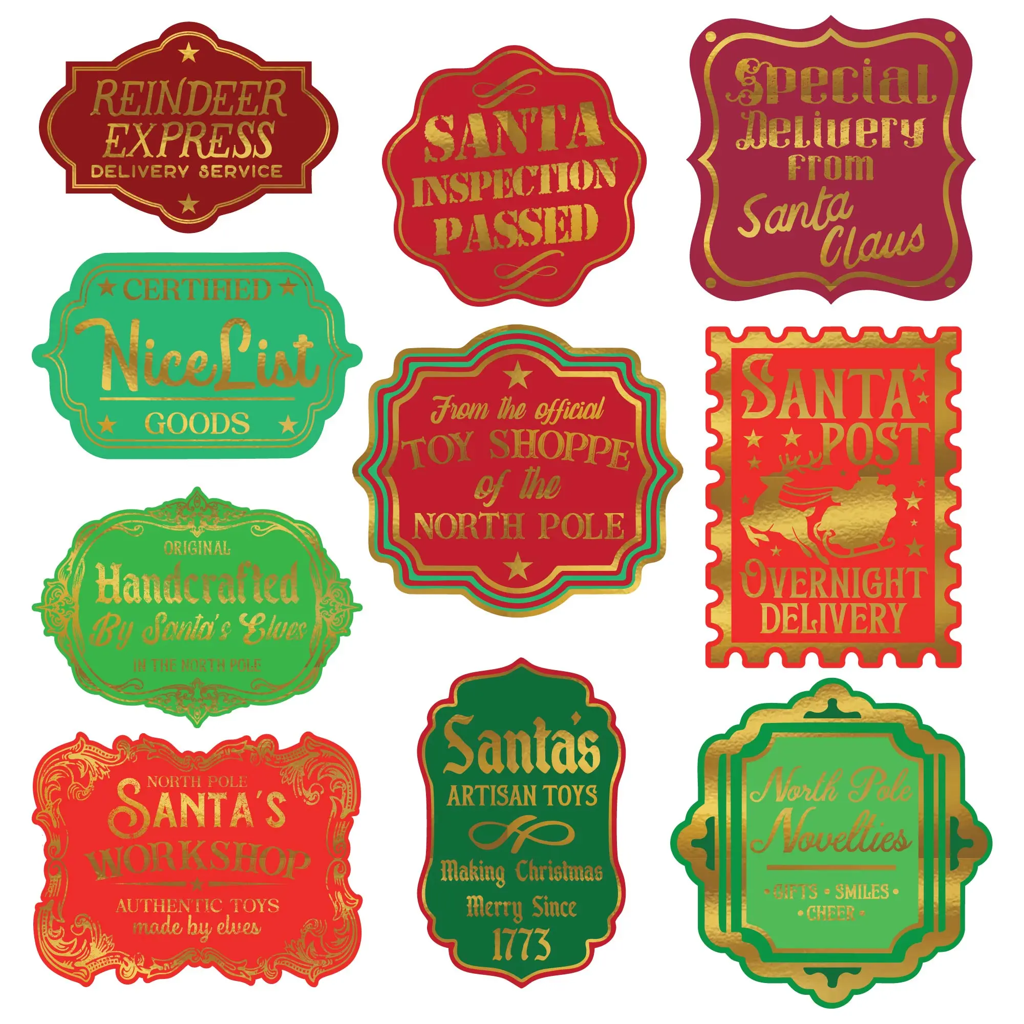 Christmas Gift Label Sticker Extra Large Stickers for Xmas Presents Funny Adhesives with Memes Funny Stickers with Colorful Graphic Decals Christmas  Multi -