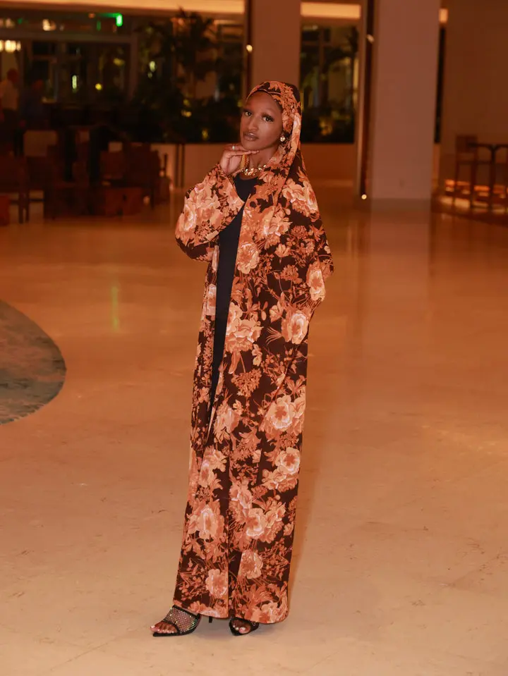Royal Petal Abaya in Orange