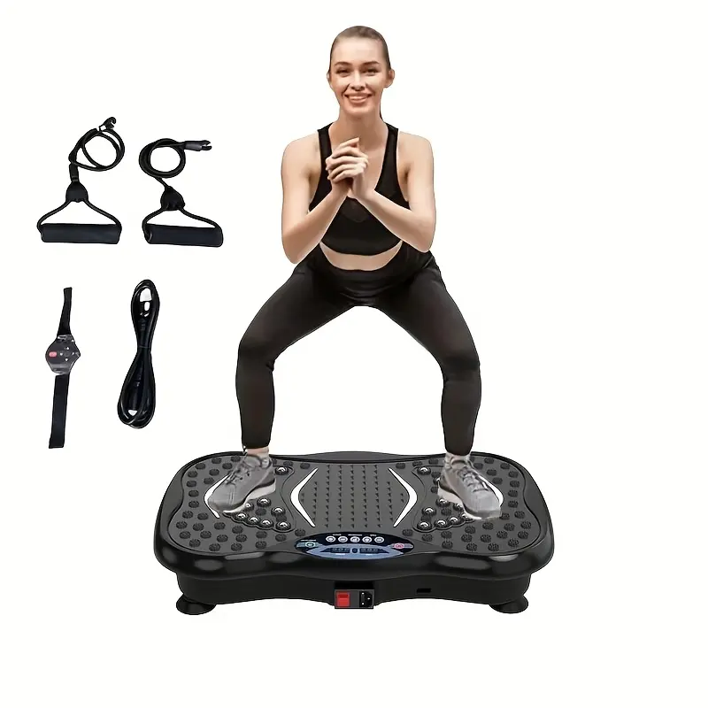 Vibration Plate Full-Body Workout Platform - At Home Gym Equipment with Silent Motor, Adjustable Speed, and Remote Control