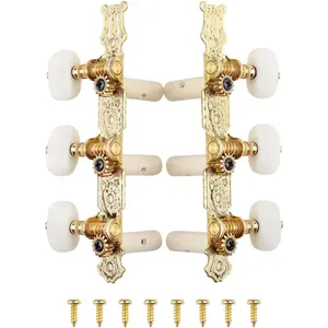 Guitar Tuners Machine Heads 3 Set Tuning  String Pegs for Classical Guitar (Long , white button)