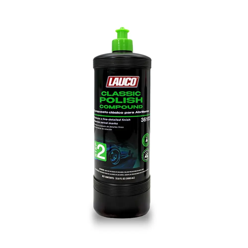 Lauco Step 2 Fine Polish Compound - Silicone-Free Car Paint Polishing Product with Ultra-Fine Abrasives, Professional Scratch Repair Remover for Swirl Removal, Long Work Time Solution for Collision Centers, High-Gloss Finish - 36102, Cut & Polish Compound