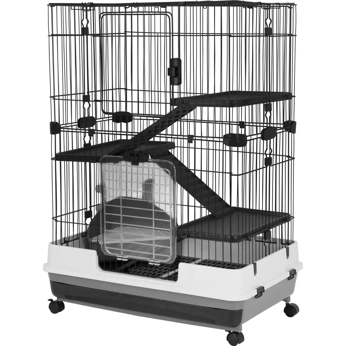 212 MAIN A&E Cage Nibbles Deluxe Small Animal Metal Cage - 32x21x43 in, 1" Bar Spacing, 2.2mm Bar Gauge, 33.75 lbs, Drop-Down Door/Ramp, Removable Grate, Easy-to-Clean Large Habitat