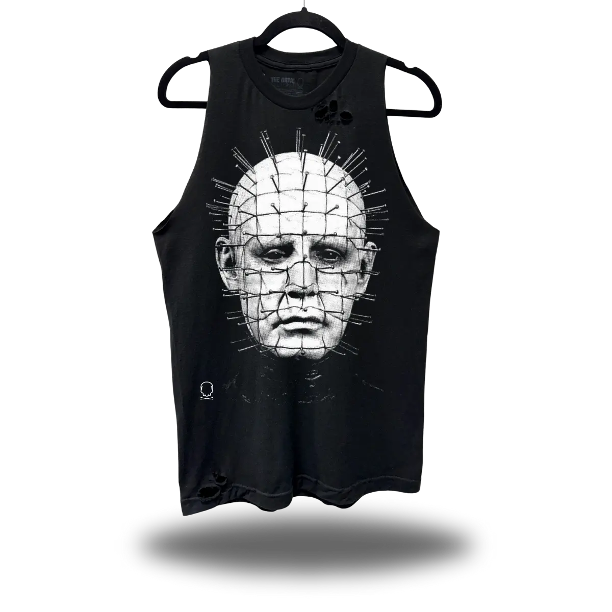 TheDriveClothing Hellraiser Road Rash Black Tank Top – Graphic Sleeveless Shirt, Unisex Cotton Tank, White Print Streetwear Gym Tank, Vintage Style Casual Wear