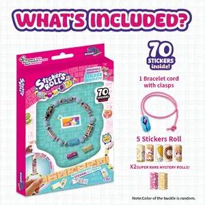 70/120pcs Mini Sticker Bracelets, Wearable and Shareable, Cute Patterns, Includes Collectible Manual, Christmas Party Gift, Decal Sticker, Crafts
