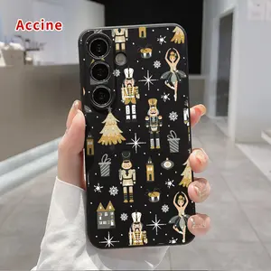 Nutcracker Ballet Dream Pattern Straight Edge Phone Case Compatible With Samsung Galaxy S23 Ultra S24 Plus S25 S22+ Shockproof Non Slip Military-Grade Protection Liquid Silicone Cover Smartphone Casing