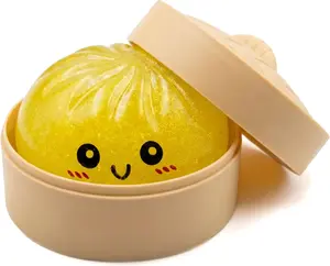 Glitter Dumpling Squishy Stress Ball – Soft Squeeze Decompression Toy for Anxiety Relief, Fun Sensory Fidget Toy for Adults & Kids (Yellow)