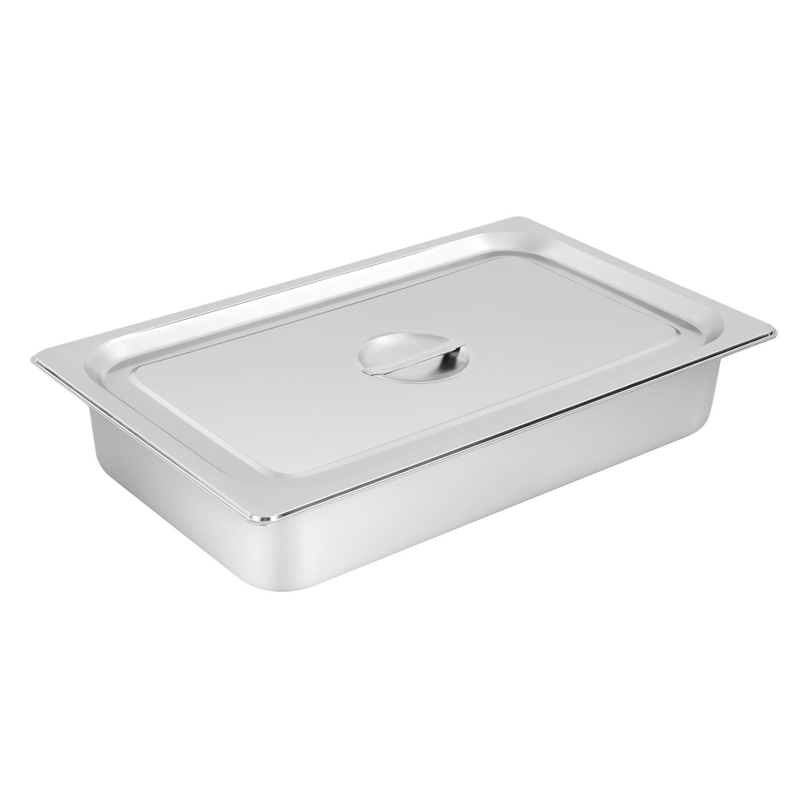 4 Pack 201 Stainless Steel Steam Table Pans with Lids 9L Commercial Home Buffet Food Storage Dishwasher Oven Freezer Safe