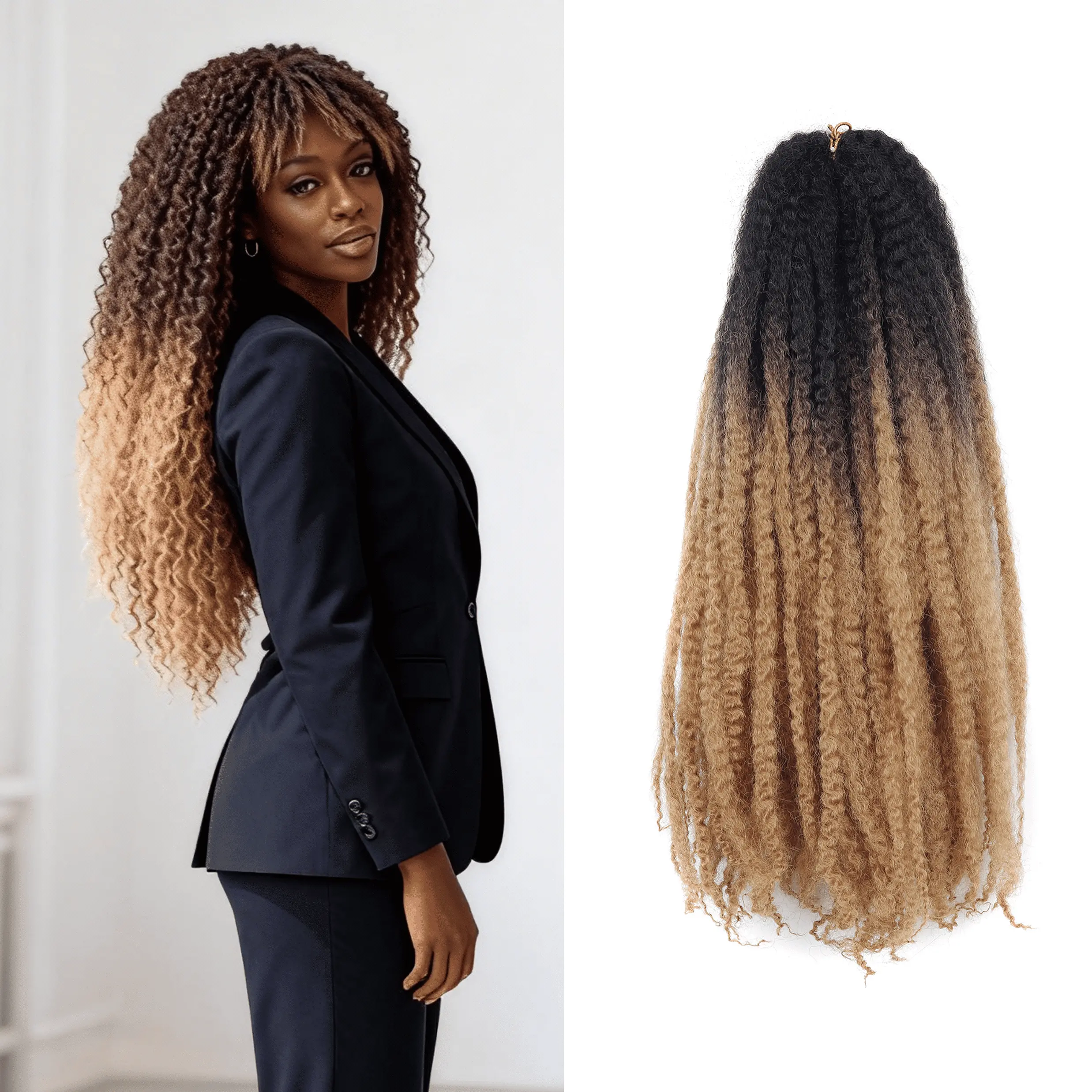 Marley Twist Braiding Hair- 14/18 Inch unfold Soft Marley Twist Hair For Twists Lightweight Cuabn Marley Braiding Springy Afro Kinky Curly Crochet Hair for Everyday Wear & Special Events